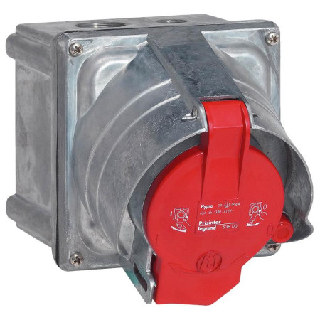 Встраиваемая розетка Hypra Prisinter - IP 44/55 - 3К+З - 63 А - металл