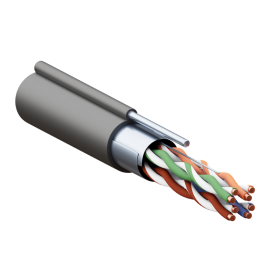 Кабель витая пара TERACOM PRO Cat.5E F/UTP 4 пары solid 24AWG 1,2 мм черный катушка 305м
