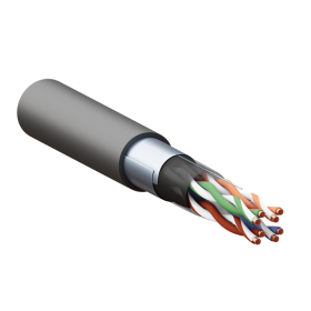 Кабель витая пара TERACOM Cat.5E F/UTP 4 пары solid внешний цвет черный упак. 305м
