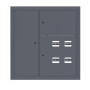 Щит этажный 4 кв. слаботочка слева RAL7024 (1000х950х150)  PROxima