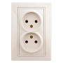 1-204-02 Intro Розетка 2х2P, 16А-250В, IP20, СУ, Plano, сл.кость
