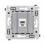Компьютерная розетка RJ-45 без шторки в стену, кат.6А одинарная, "Avanti", "Закаленная сталь"