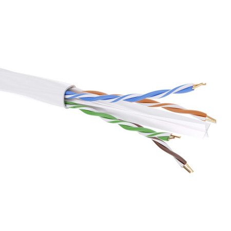 Кабель CAT 6, U/UTP, Hг(A)-LSLTx, бухта 305м, белый