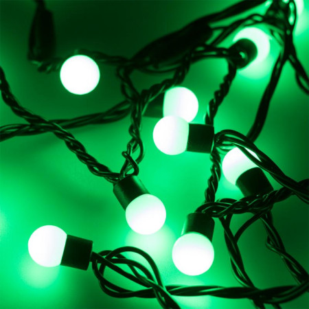 Светодиодная гирлянда ARD-BALL-CLASSIC-D17.5-10000-BLACK-100LED GREEN (230V, 7W)