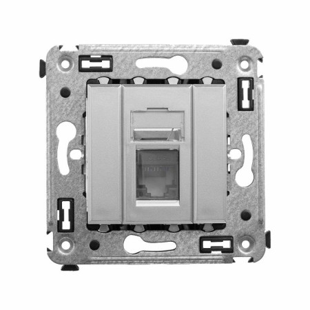 Компьютерная розетка RJ-45 в стену, кат.5e одинарная,"Avanti","Закаленная сталь"