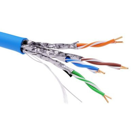 Информационный кабель экранированый U/FTP 4х2 CAT6A, LSZH, синий