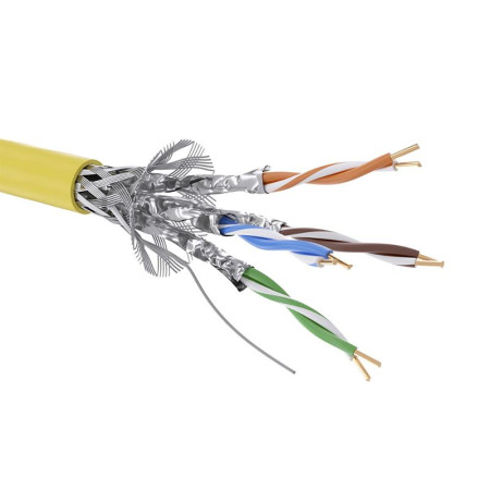 Кабель CAT 7, S/FTP, нг(А)-HF, бухта 500м, желтый