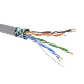 Кабель CAT 5e, F/UTP, нг(А)-HF, бухта 305м, серый