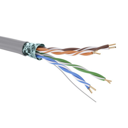 Кабель CAT 5e, F/UTP, нг(А)-HF, бухта 305м, серый