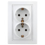 1Э-205-01 Intro Розетка 2X2P+E Schuko, 16А-250В, СУ, б.л., Plano, белый