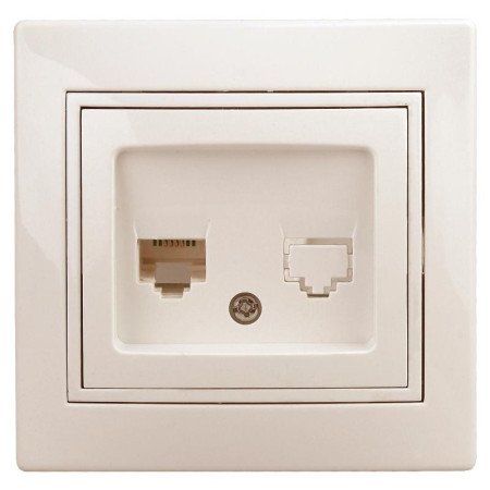 1-303-02 Intro Розетка информационная RJ45, IP20, СУ, Plano, сл.кость