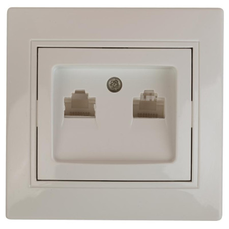 1-304-02 Intro Розетка информационная 2xRJ45, СУ, Plano, сл.кость