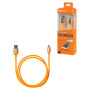 Дата-кабель, ДК 15, USB - Lightning, 1 м, силиконовая оплетка, оранжевый,