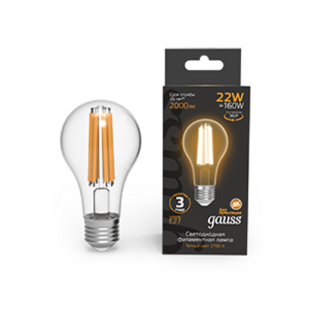 Лампа светодиодная Filament А70 22W 2000lm 2700К Е27 LED 1/10/40