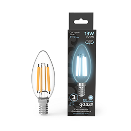 Лампа светодиодная Filament Свеча 13W 1150lm 4100К Е14 LED 1/10/50