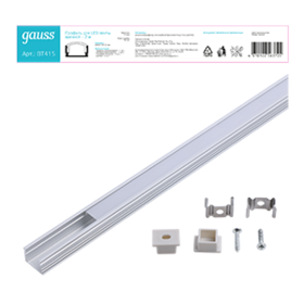 Профиль для ленты LED врезной гл 12mm - 2m 1/40