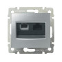 Valena Алюминий Розетка двойная комп.(RJ45) 1-ая 5 кат UTP + ТЛФ 1-ая (RJ11)