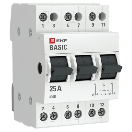Переключатель трехпозиционный 3P 25А EKF Basic