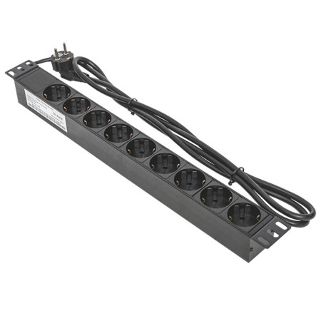 Блок розеток PDU TERACOM PRO 19" 1U 16А/250В 9 розеток Schuko 2 м 3x1,5 мм2 вилка Schuko