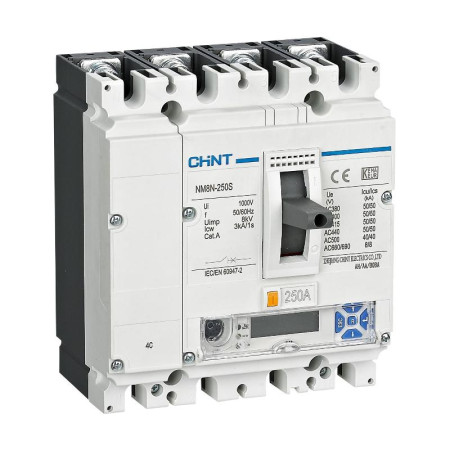 Выключатель автоматический NM8N-250C EM 4P 100А 36кА с электр. расцепителем, LCD (R)