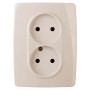 Розетка 2X2P 16A-250В IP20 винт Эра12 слоновая кость