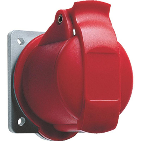 Розетка панельная с прямым минимальным фланцем 216R4, 16A, 2P+E, IP44, 4ч