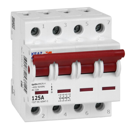 Выключатель нагрузки модульный OptiDin BM63PL-4125-УХЛ3 (BM63PL)