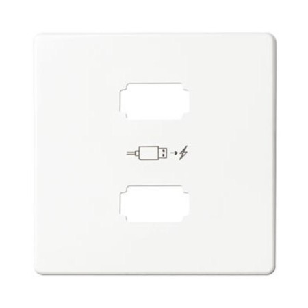 Накладка для зарядного устройства 2xUSB белого цвета S82