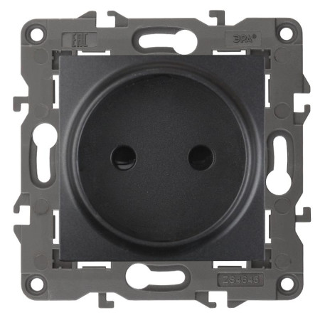 14-2105-05 ЭРА Розетка 2P, 16A-250В, IP20, Эра Elegance, антрацит