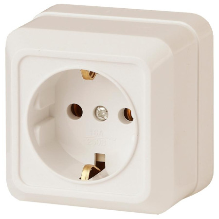 2-202-02 Intro Розетка 2P+E Schuko, 16А-250В, IP20, ОУ, Quadro, сл.кость