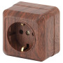 2-202-10 Intro Розетка 2P+E Schuko, 16А-250В, IP20, ОУ, Quadro, венге