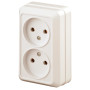 2-203-02 Intro Розетка 2х2P, 16А-250В, IP20, ОУ, Quadro, сл.кость