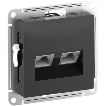 AtlasDesign Карбон Розетка 2-ая комп RJ45+RJ45, кат.6А, механизм