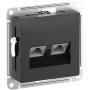 AtlasDesign Карбон Розетка 2-ая комп RJ45+RJ45, кат.6А, механизм