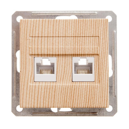 W59 Сосна Розетка компьютерная 2-ая RJ45 кат.5e