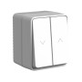 AtlasDesign Profi54 Серый О/У Выключатель 2-клавишный для жалюзи, 2х сх.4