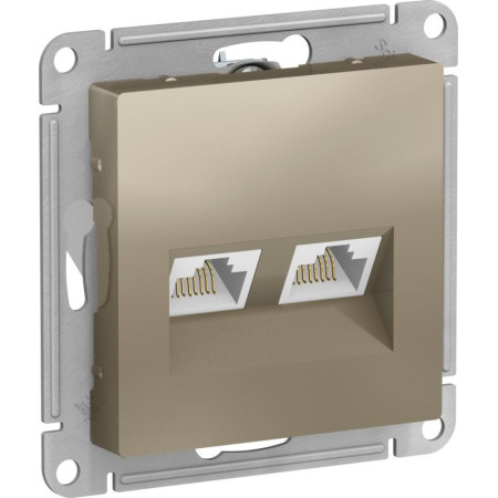 AtlasDesign Шампань Розетка 2-ая компьютерная RJ45+RJ45, кат.5E, механизм