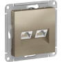 AtlasDesign Шампань Розетка 2-ая компьютерная RJ45+RJ45, кат.5E, механизм