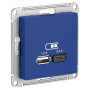 AtlasDesign Аквамарин USB Розетка A+С, 5В/2,4А, 2х5В/1,2А, механизм