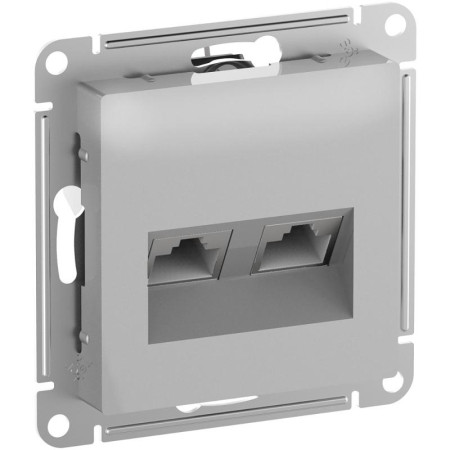 AtlasDesign Алюминий Розетка 2-ая компьютерная RJ45+RJ45 кат.6А