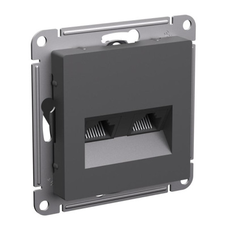 AtlasDesign Базальт Розетка 2-ая компьютерная RJ45+RJ45, кат.5Е, механизм
