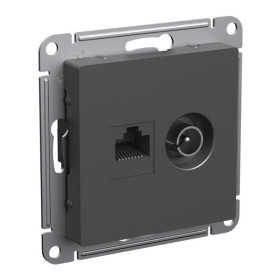 AtlasDesign Базальт Розетка 2-ая TV + компьютерная RJ45, кат. 5Е