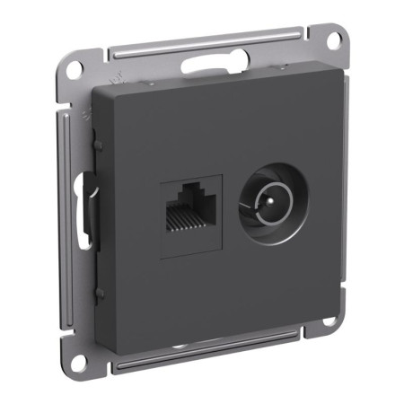 AtlasDesign Базальт Розетка 2-ая TV + компьютерная RJ45, кат. 5Е