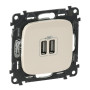 Valena ALLURE Сл.кость Розетка 2-ая USB 240В/5В 1500мА (с лицевой панелью)