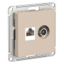 AtlasDesign Песочный Розетка 2-ая TV + компьютерная RJ45, кат. 5Е