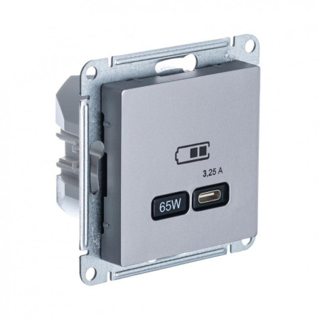 AtlasDesign Сталь USB Розетка тип-C 65W высокоскоростной заряд QC PD
