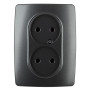 Розетка 2X2P 16A-250В IP20 Эра12 антрацит