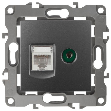Розетка информационная+TV 12-3110-12 RJ45+TV,  графит (10/100/2500)
