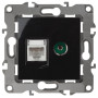 Розетка информационная+TV 12-3110-06 RJ45+TV,  чёрный (10/100/2500)