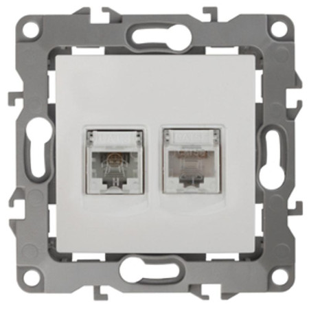 Розетка информационная+телефонная 12-3109-02RJ45+RJ11,  слоновая кость (10/100/2500)